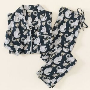 Mahogany Catnap Flannel Pajama Set